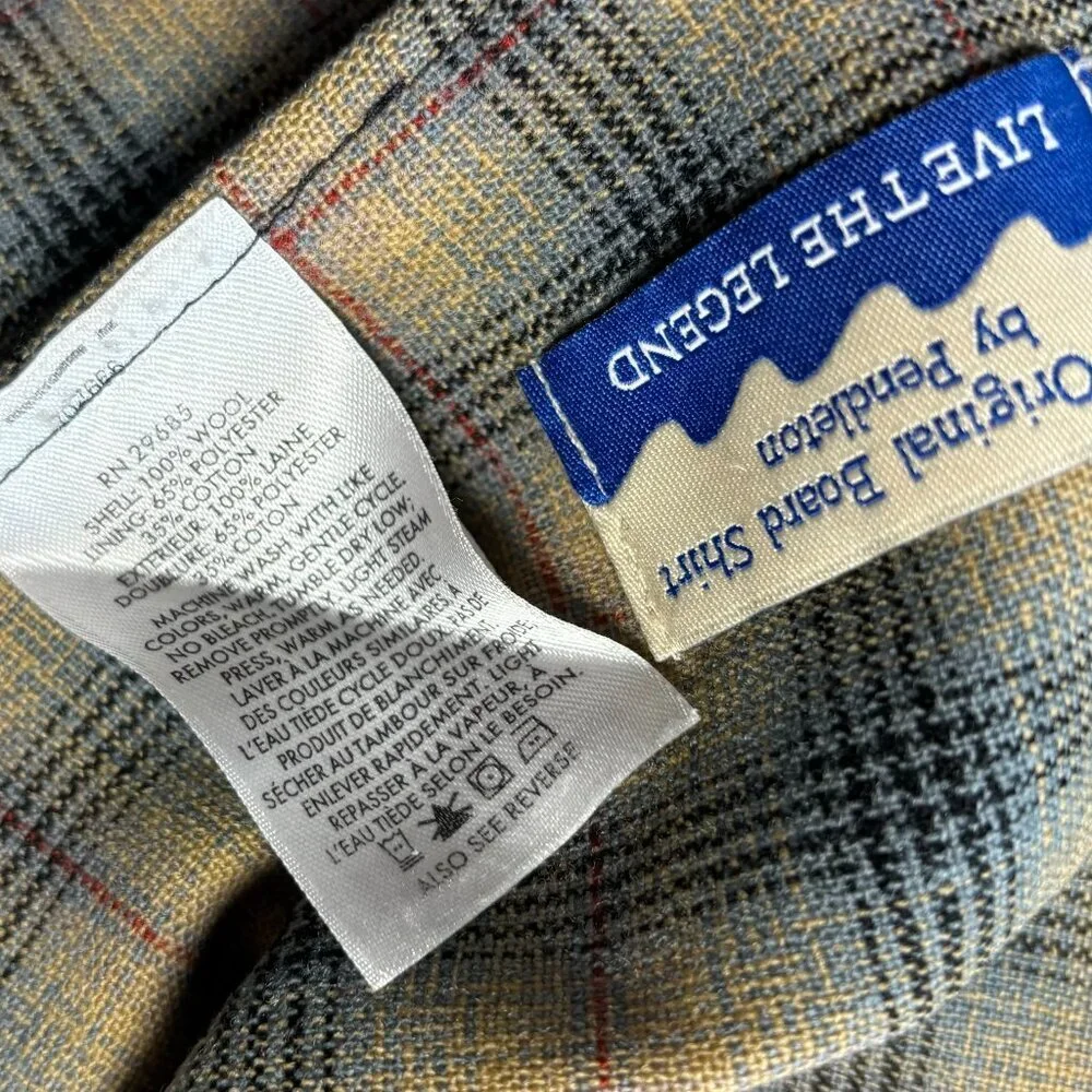 Pendleton Mens Board Shirt Jac Flannel Button Down Size Medium Plaid Long Sleeve - Picture 16 of 16